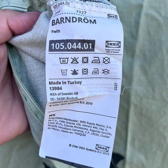 Ikea Barndrom Black Cat Kittens Twin Duvet Green Black Zip Closure Cat Lady - Picture 6 of 7